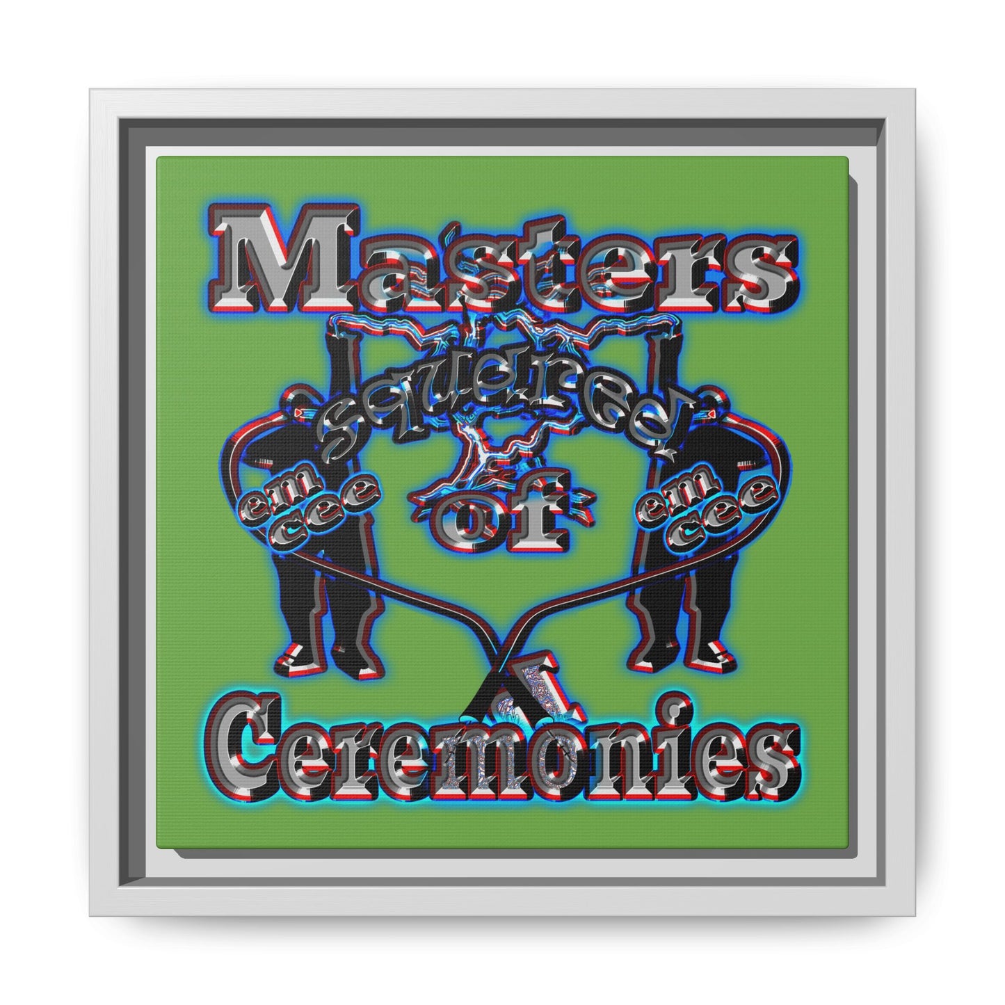 em cee squared - framed canvas art (green)