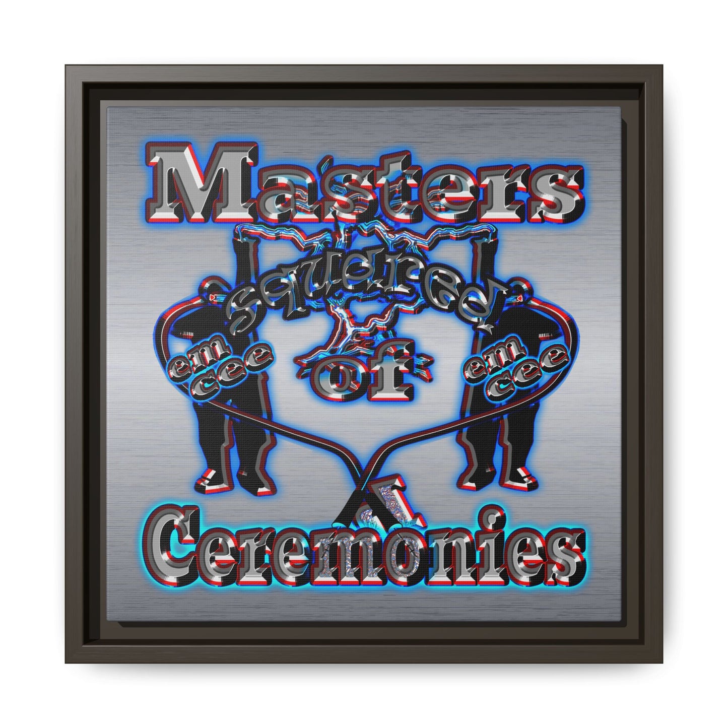 em cee squared - framed canvas art (brushed nickel)