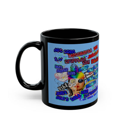 drop the beat - Black Mug (light blue)