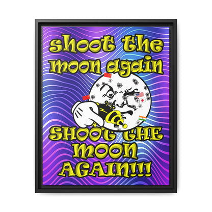 shoot the moon again - framed canvas art (purple wave)