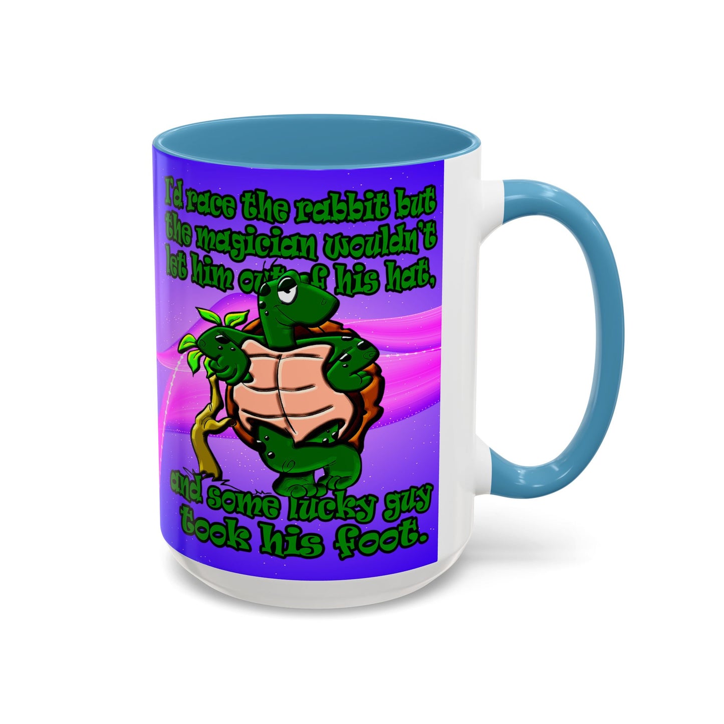 turtle race - Accent Mug (purple-pink wave)