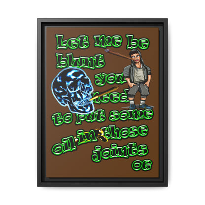 og - framed canvas art (brown)