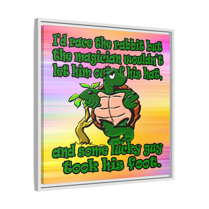 turtle race - framed canvas art (color blur)