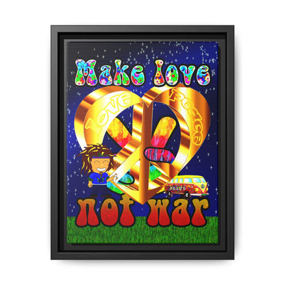 love peace - framed canvas art ('snoops' background)