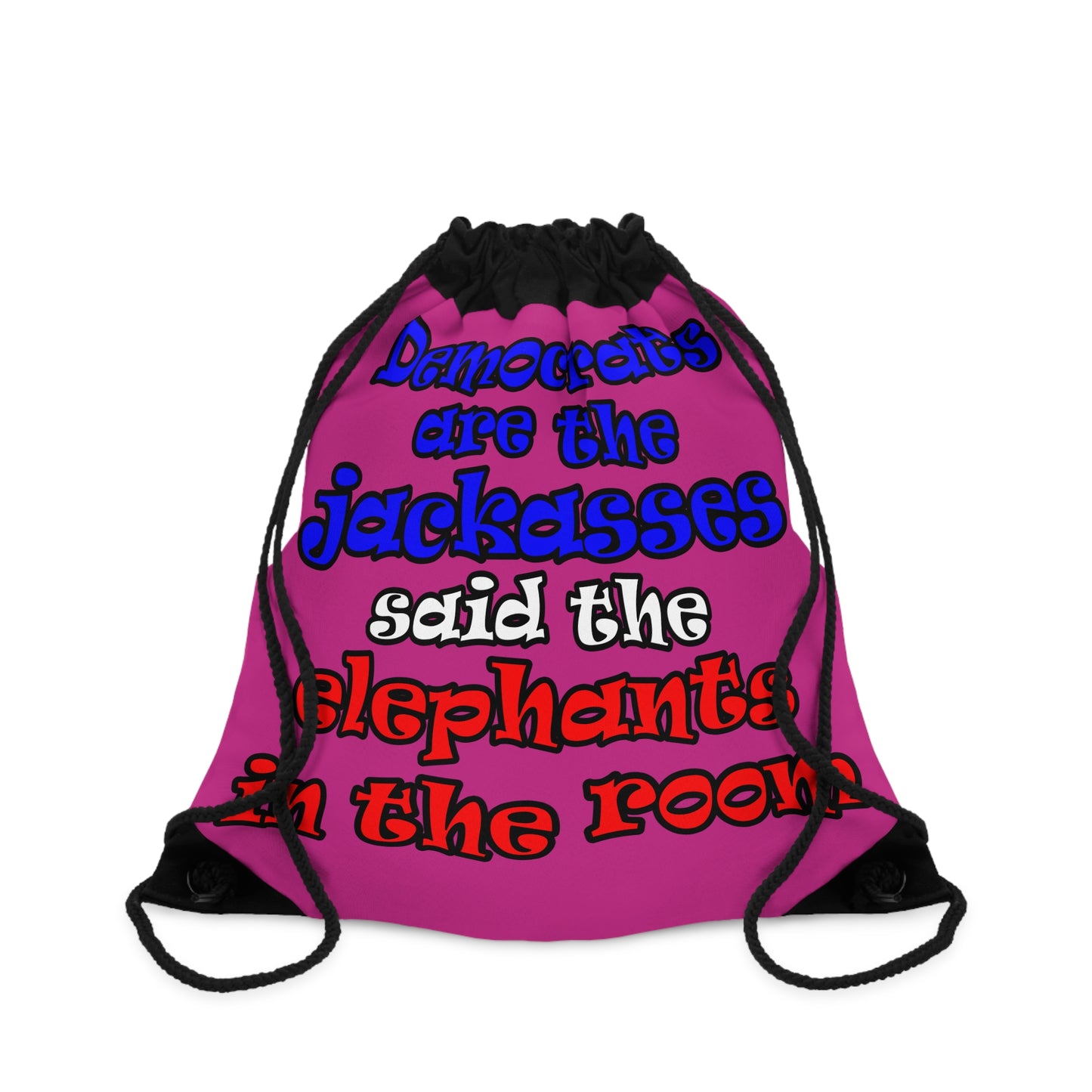 donkeys and elephants - Drawstring Bag (pink)