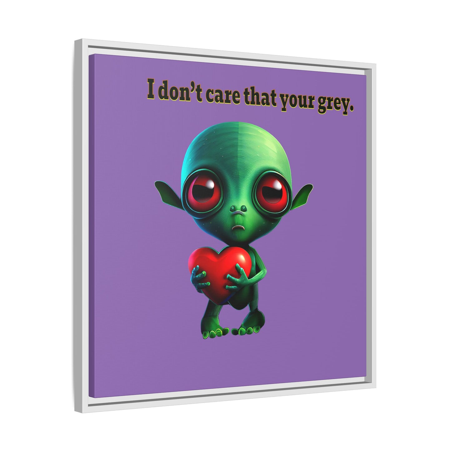 I don't care that your grey - framed canvas art (light purple)