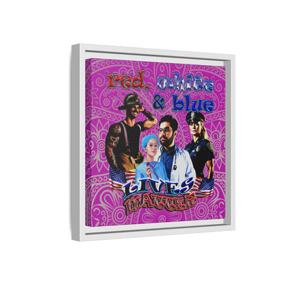 rw&b lives matter - framed canvas art (pink swirl)