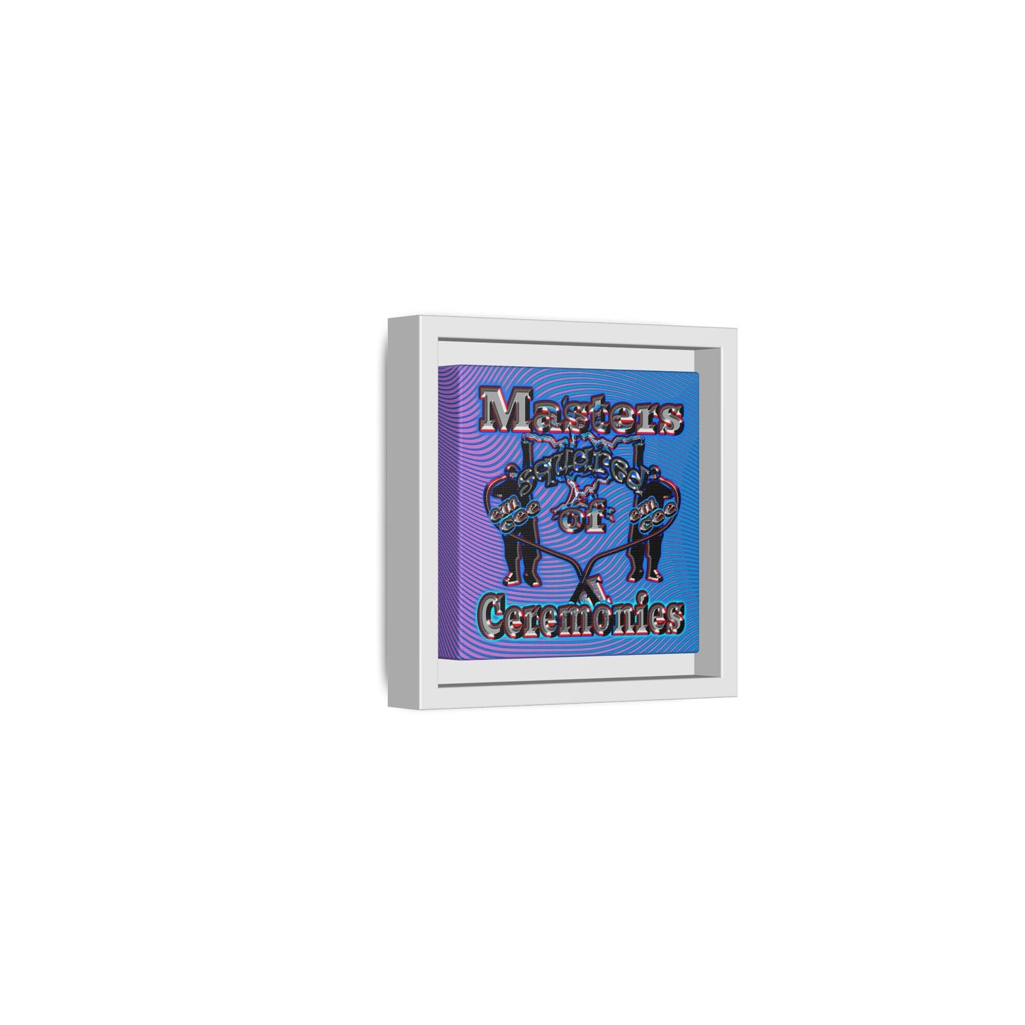 em cee squared - framed canvas art (light blue-purple wave)