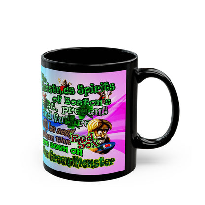 christmas spirits of boston - Black Mug (light blue-pink wave)