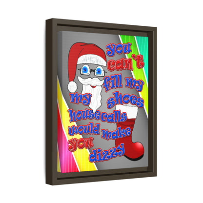 santa's shoes - framed canvas art (rainbow split)