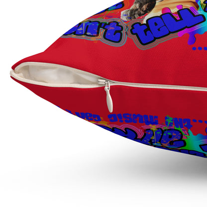 drop the beat - Spun Polyester Square Pillow - (dark red)