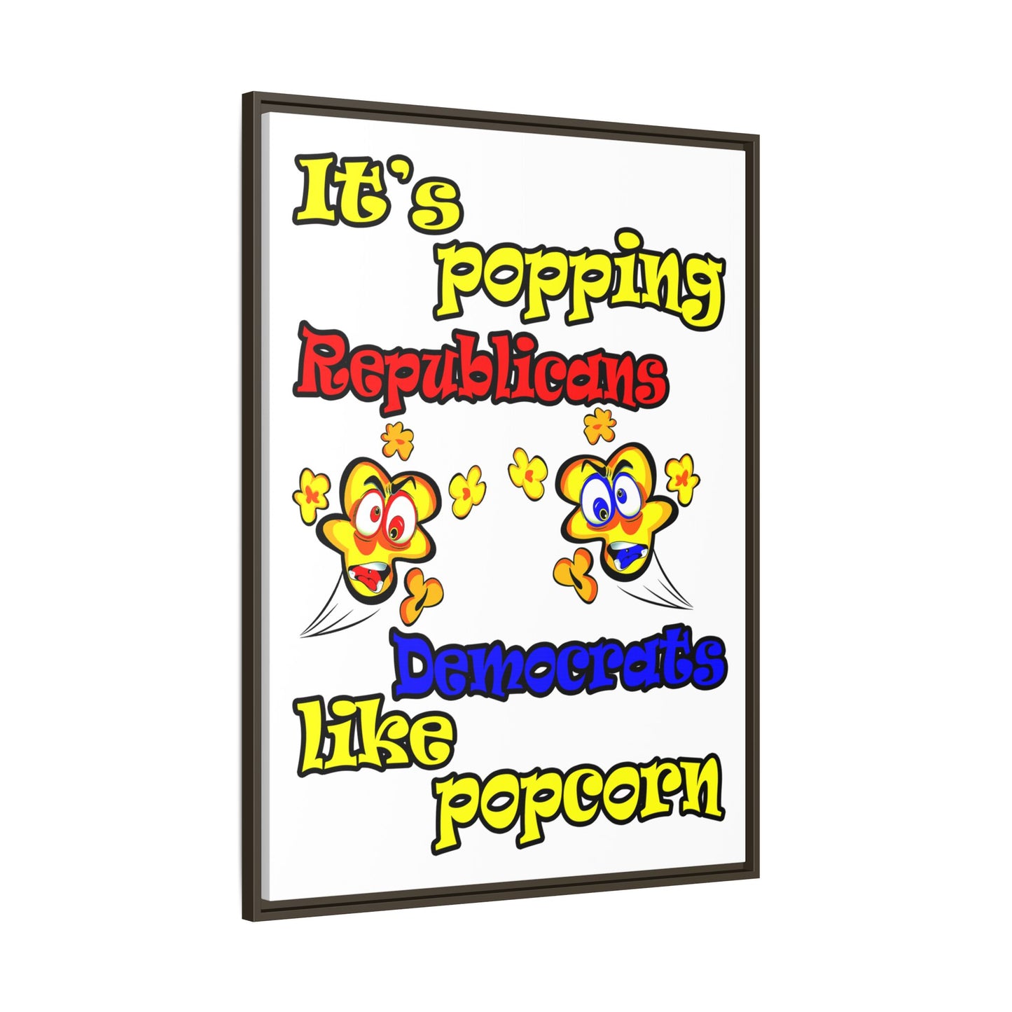 popping like popcorn - framed canvas art (white)