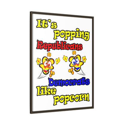 popping like popcorn - framed canvas art (white)