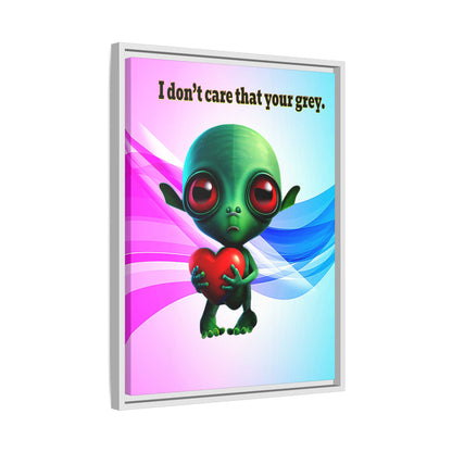 I don't care that your grey - framed canvas art (light blue-pink wave)