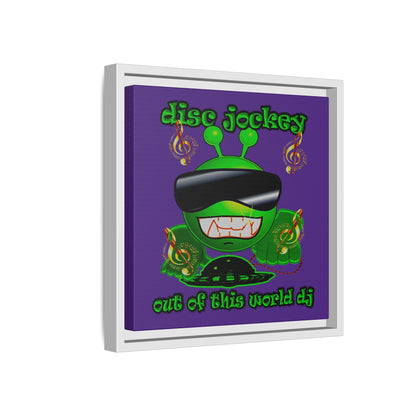 disc jockey - framed canvas art (purple)
