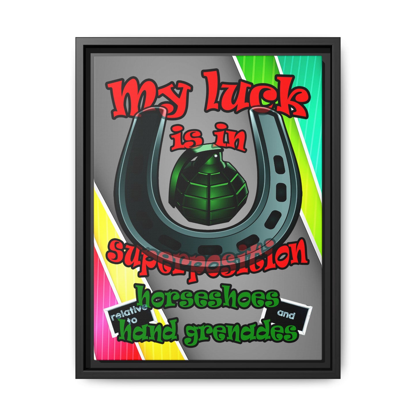 my luck - framed canvas art (rainbow split)