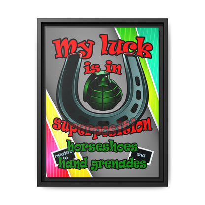 my luck - framed canvas art (rainbow split)