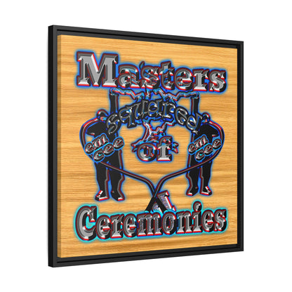 em cee squared - framed canvas art (butterscotch wood finish)
