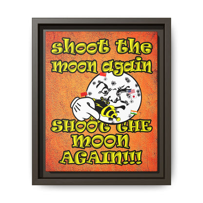 shoot the moon again - framed canvas art (burnt orange)