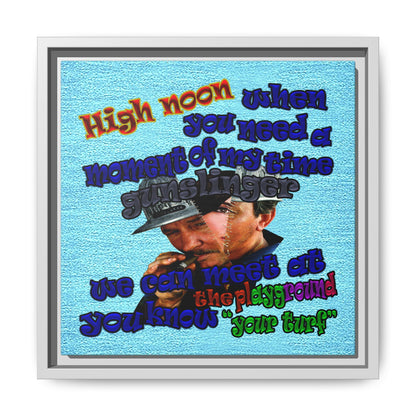 high noon - framed canvas art (faded blue)