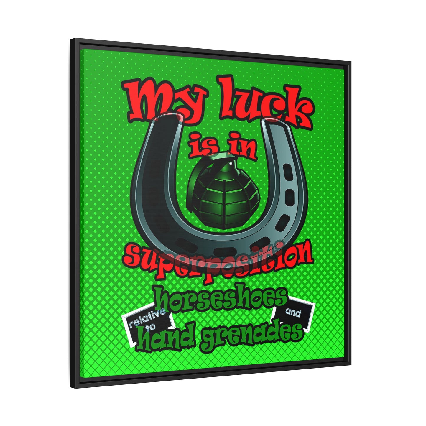my luck - framed canvas art (logo green)