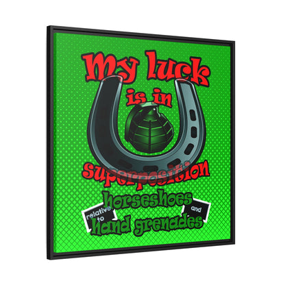 my luck - framed canvas art (logo green)