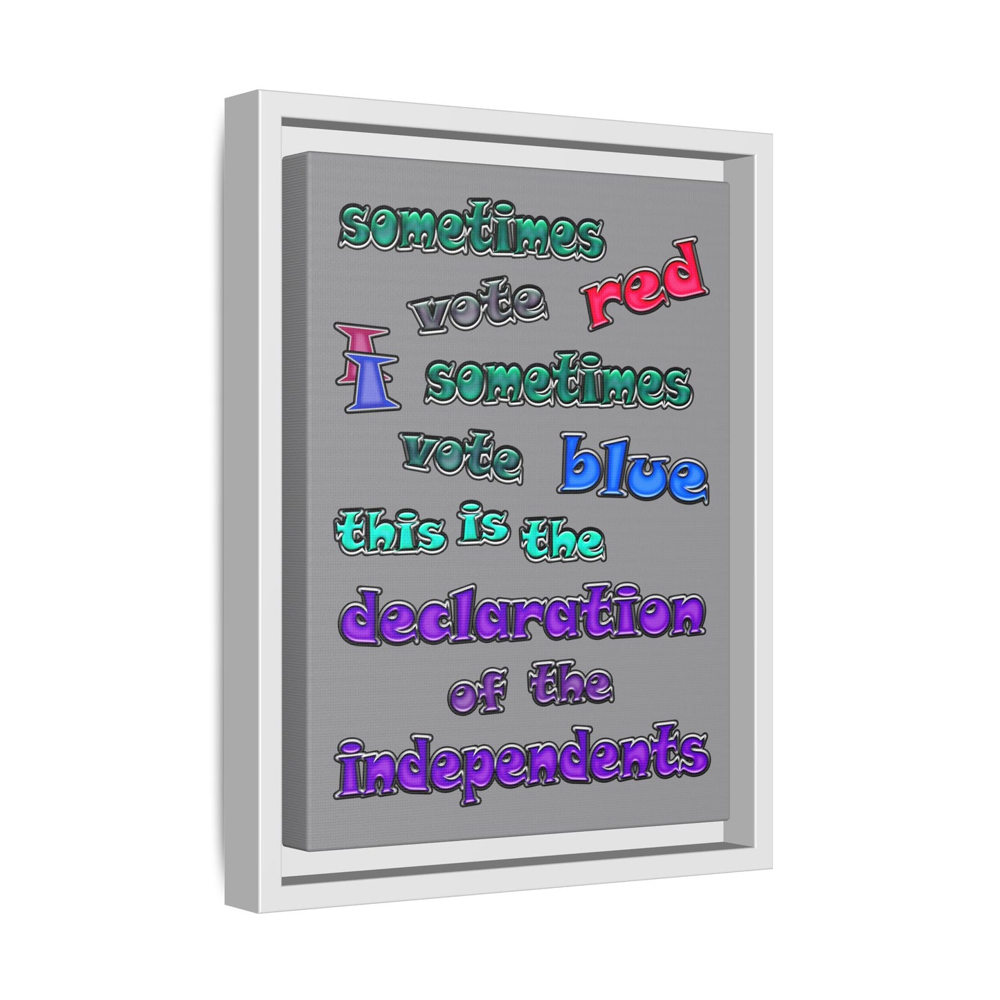 declaration of the independents - framed canvas art (grey)