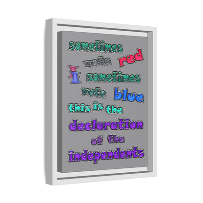 declaration of the independents - framed canvas art (grey)