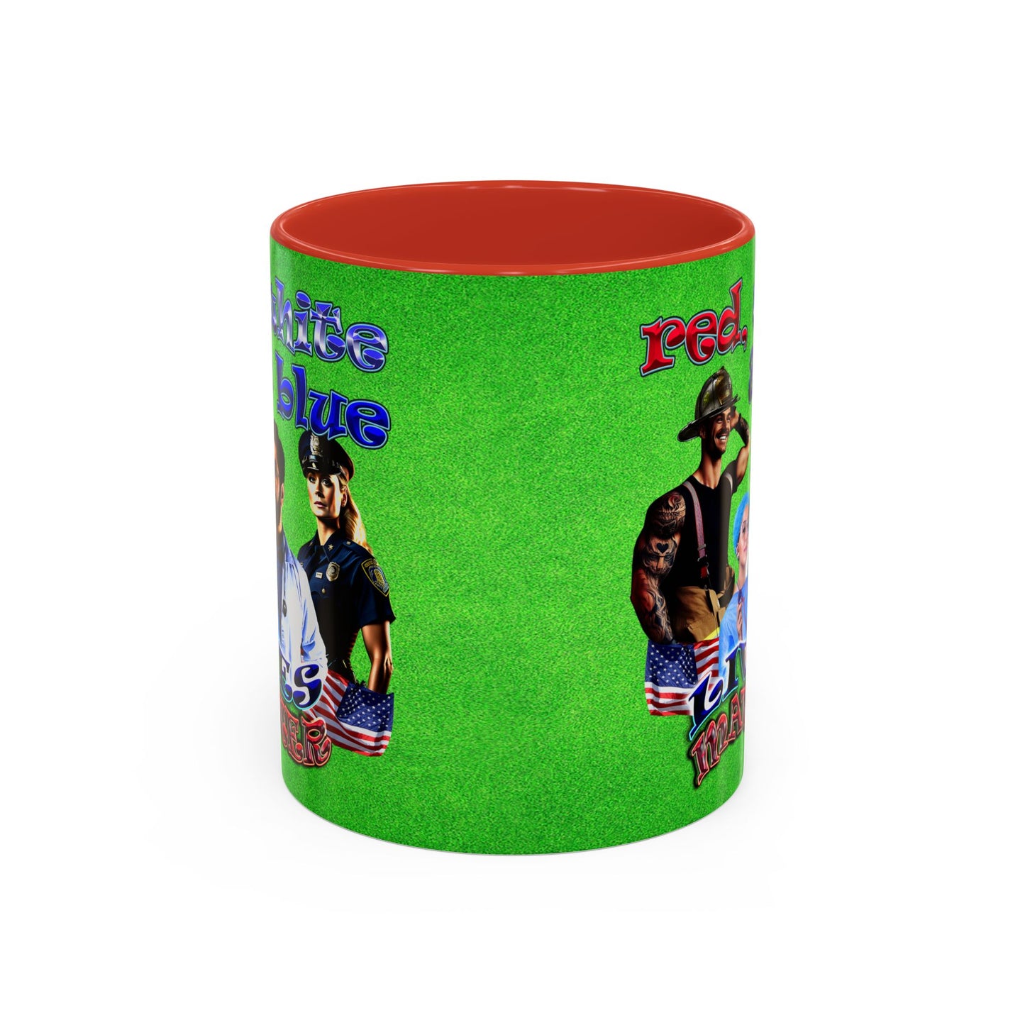 rw&b lives matter - Accent Mug (green turf)