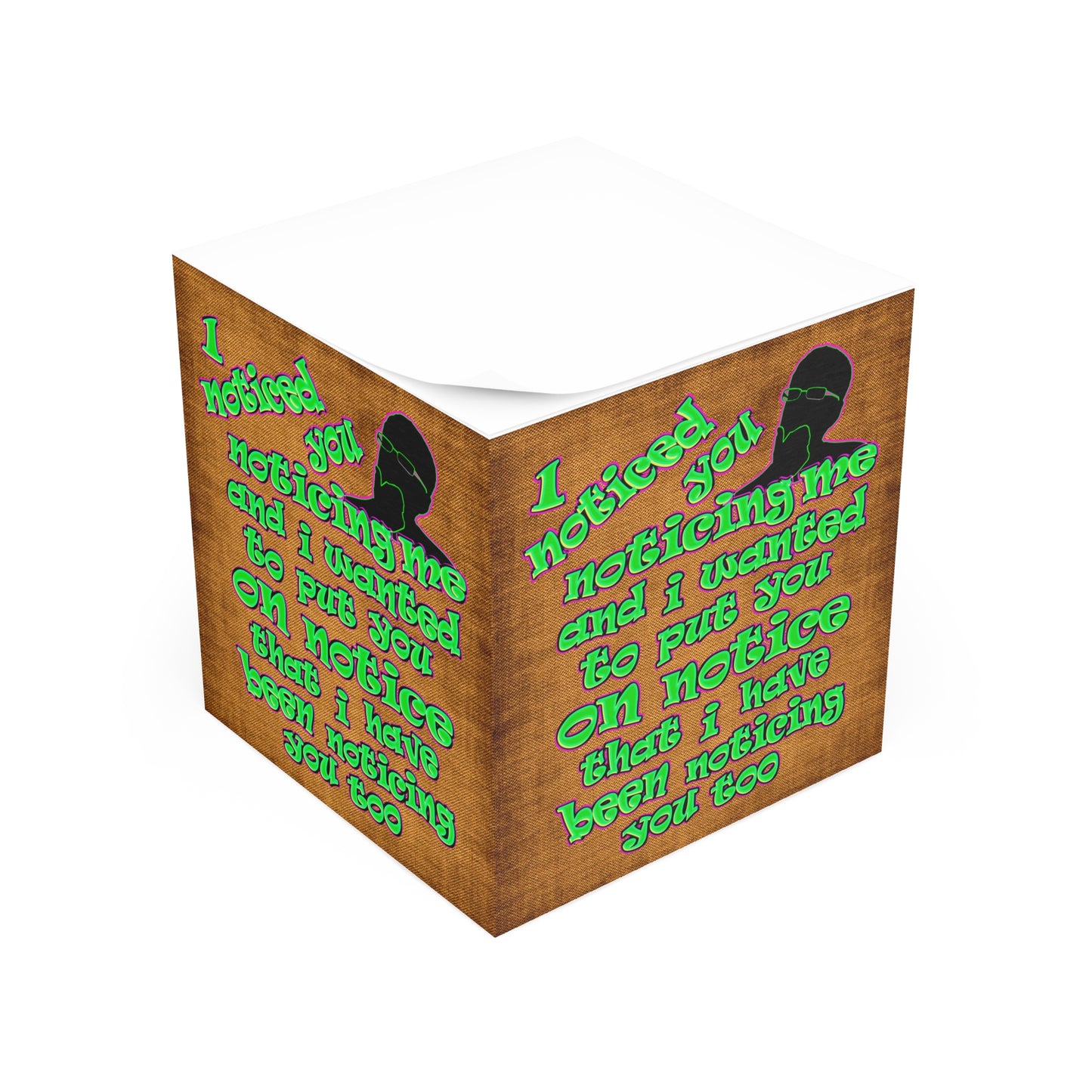 noticed you noticing - note cube (brown papyrus)