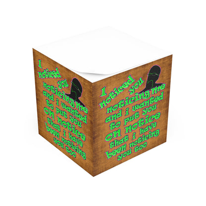 noticed you noticing - note cube (brown papyrus)