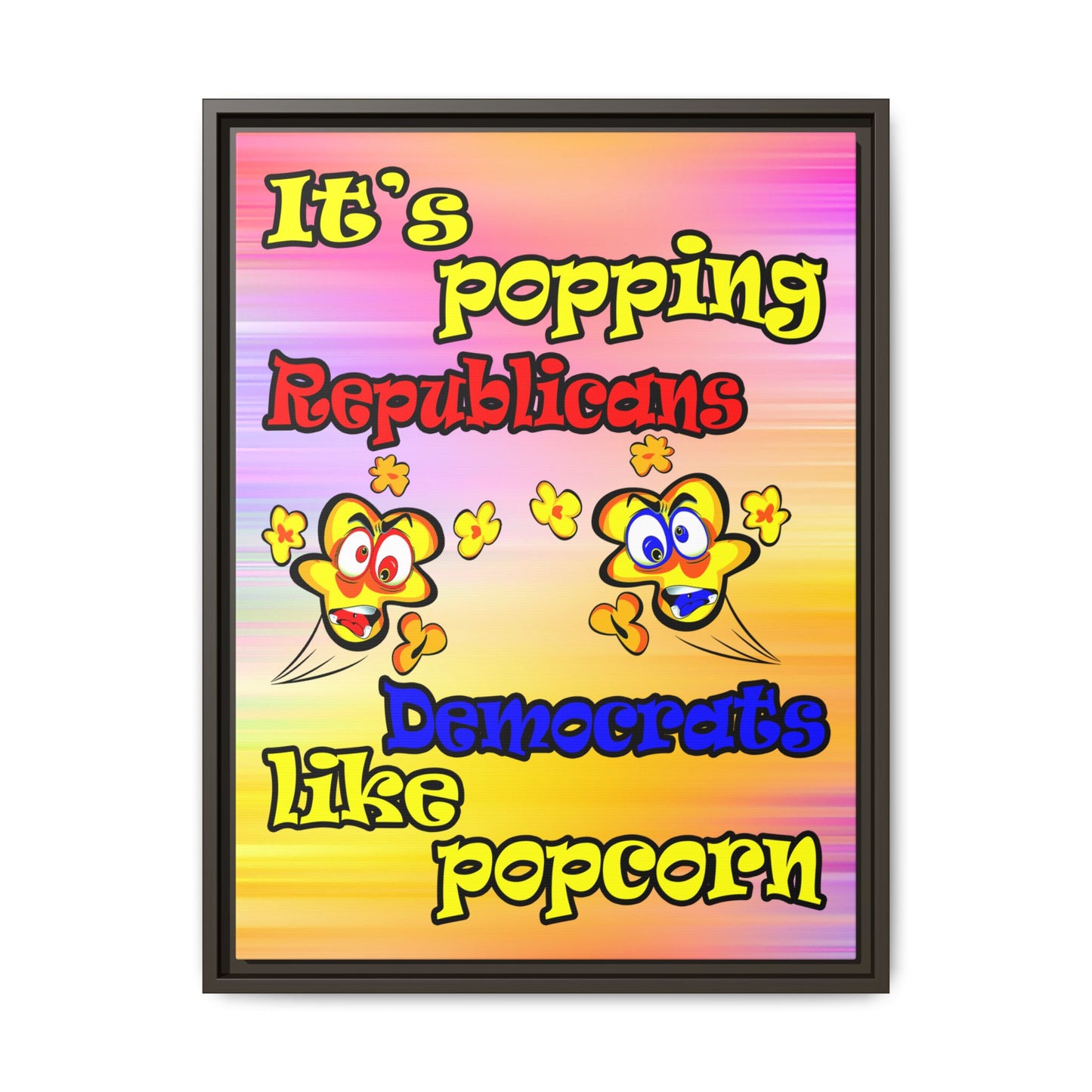 popping like popcorn - framed canvas art (color blur)