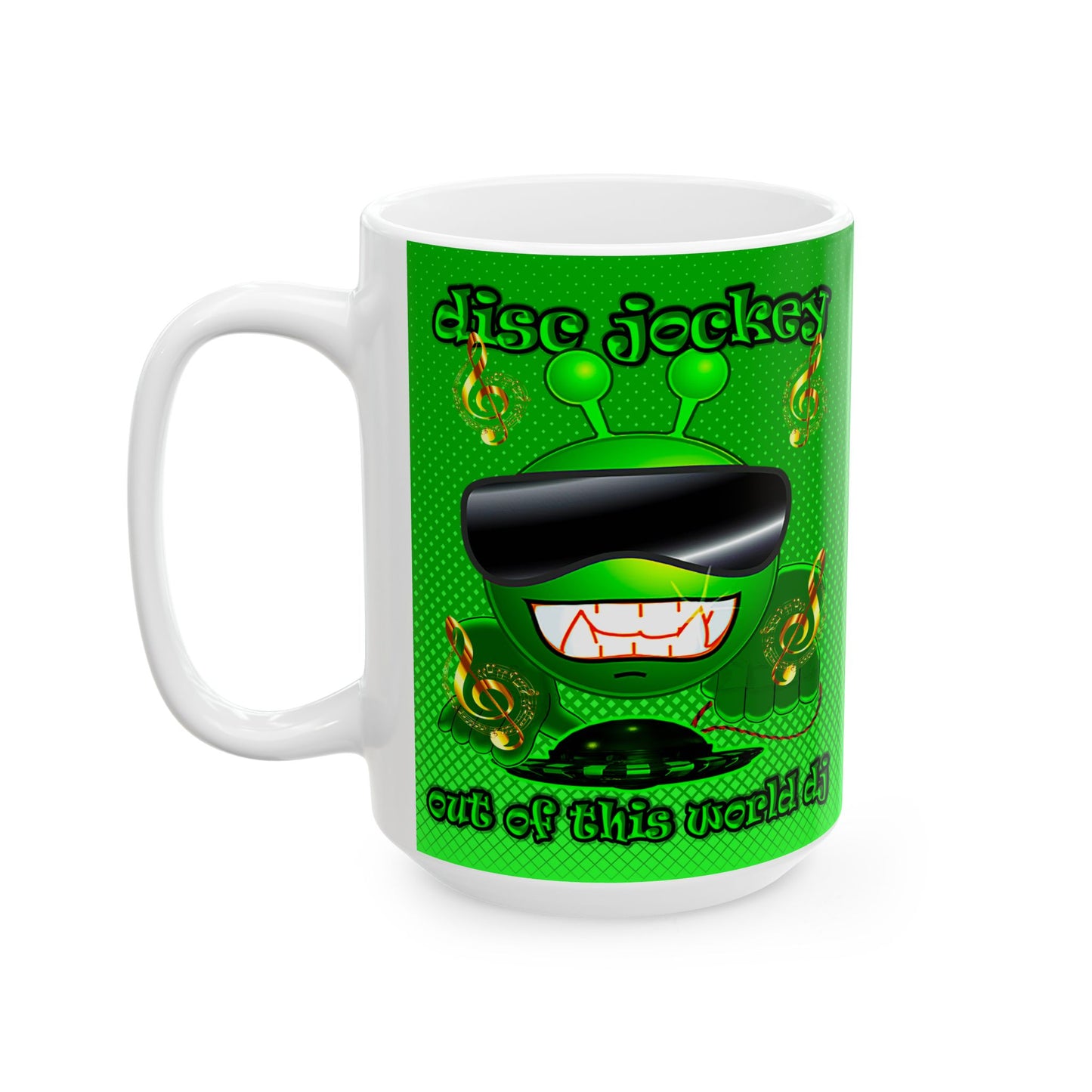 disc jockey - White Mug (logo green)