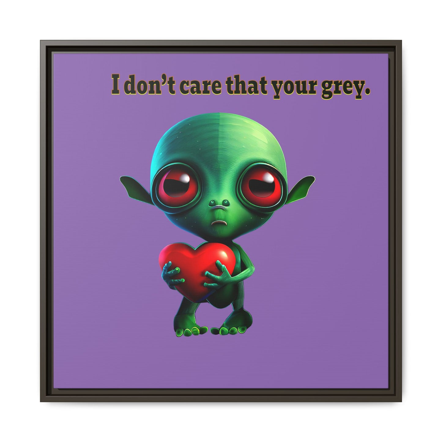 I don't care that your grey - framed canvas art (light purple)