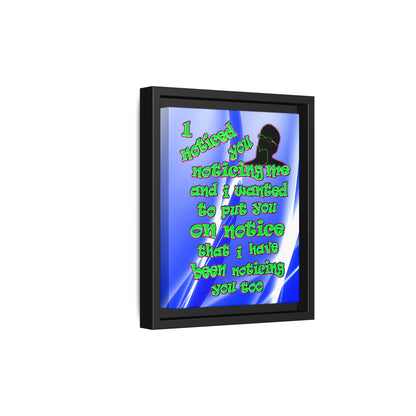 noticed you noticing - framed canvas art (blue-white wave)