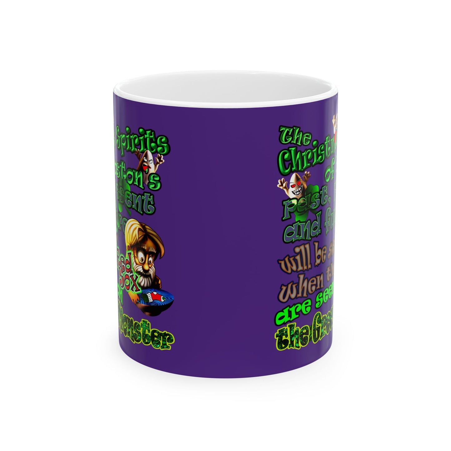 christmas spirits of boston - White Mug (purple)
