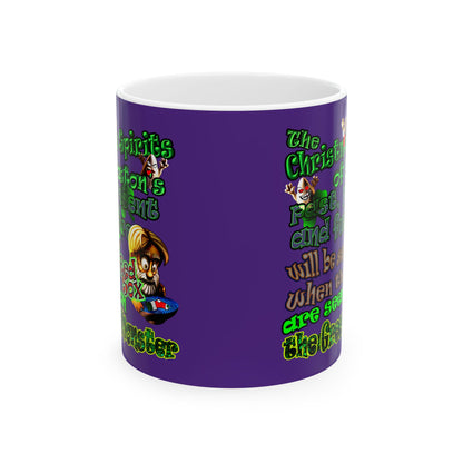christmas spirits of boston - White Mug (purple)