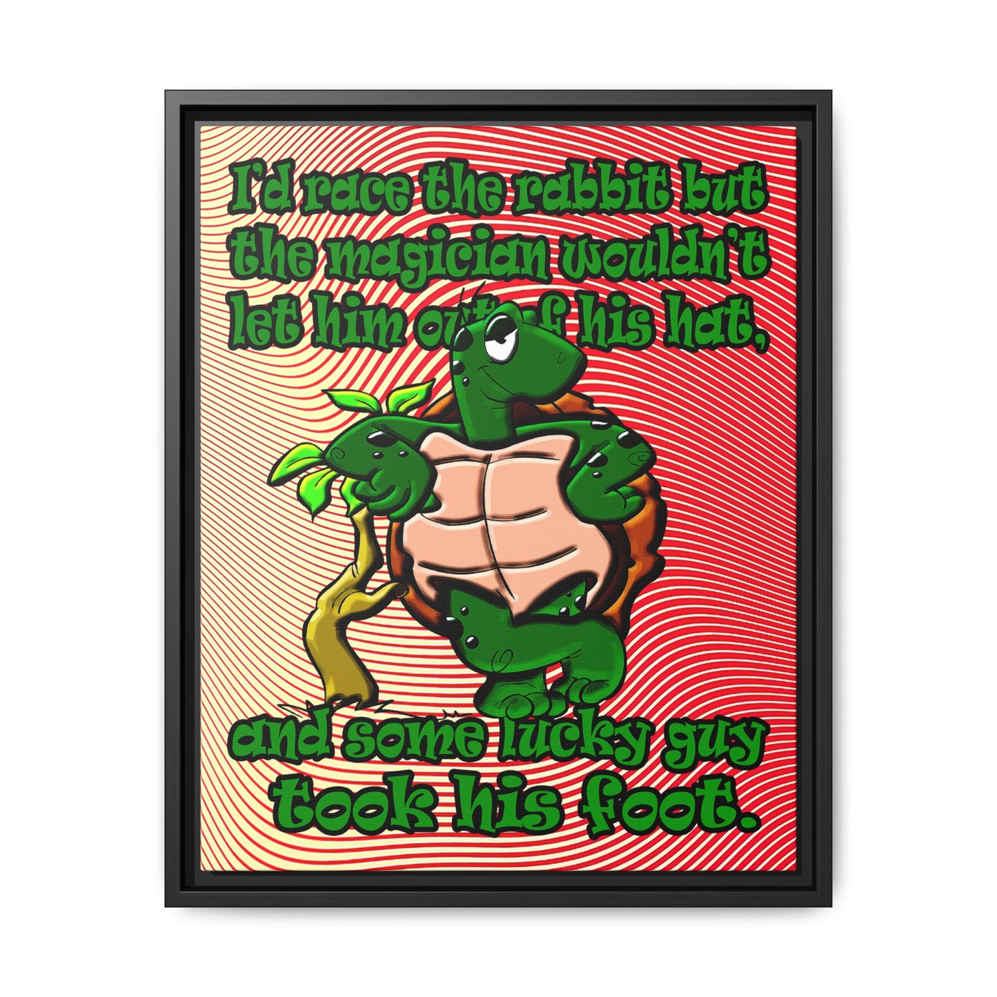 turtle race - framed canvas art (yellow-orange wave)