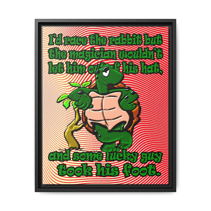 turtle race - framed canvas art (yellow-orange wave)