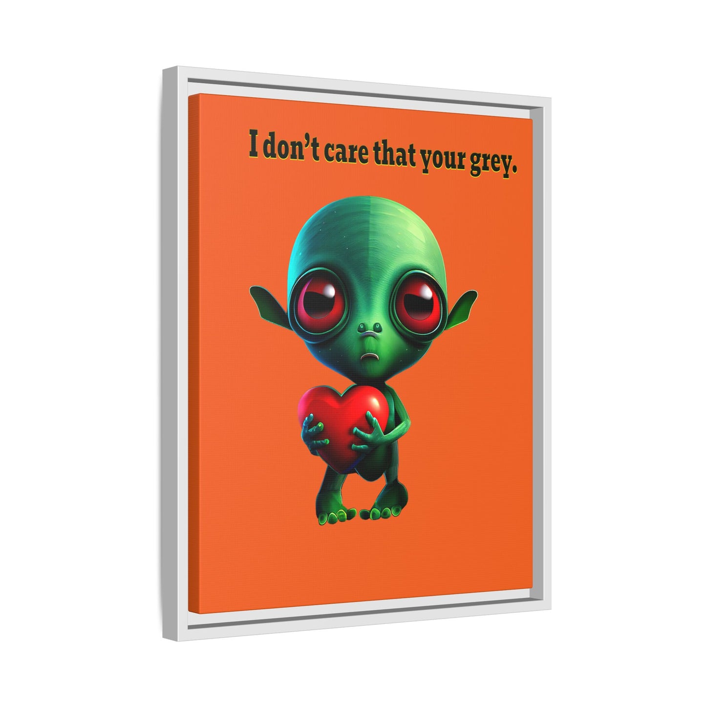 I don't care that your grey - framed canvas art (orange)