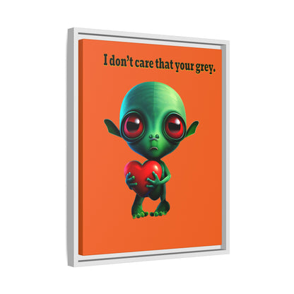 I don't care that your grey - framed canvas art (orange)