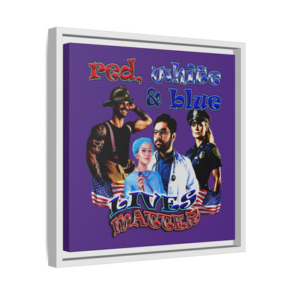 rw&b lives matter - framed canvas art (purple)