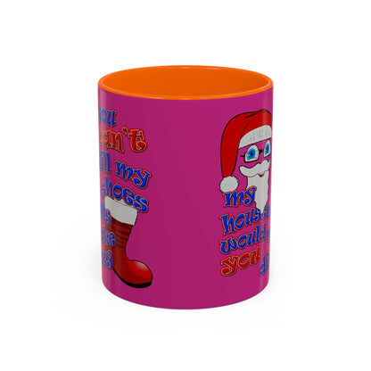 santa's shoes - Accent Mug (pink)