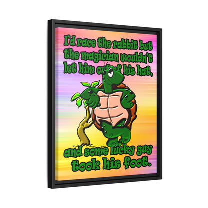 turtle race - framed canvas art (color blur)
