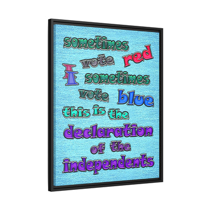 declaration of the independents - framed canvas art (faded blue)