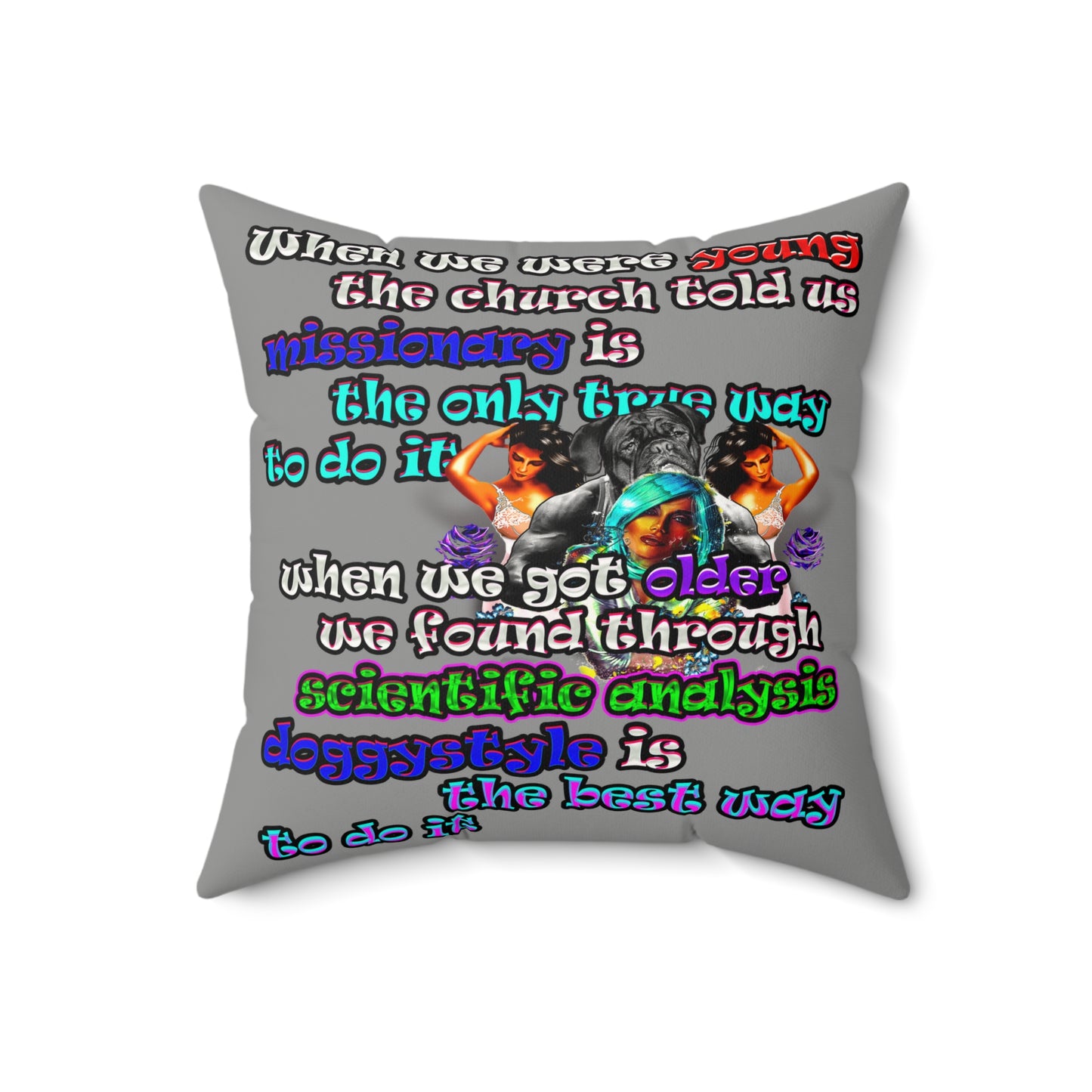 doggystyle - Faux Suede Square Pillow - (grey)