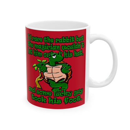 turtle race - White Mug (dark red)