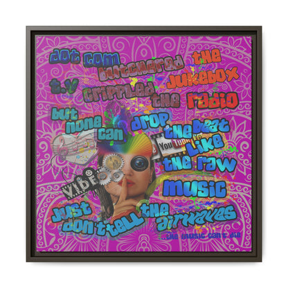 drop the beat - framed canvas art (pink swirl)