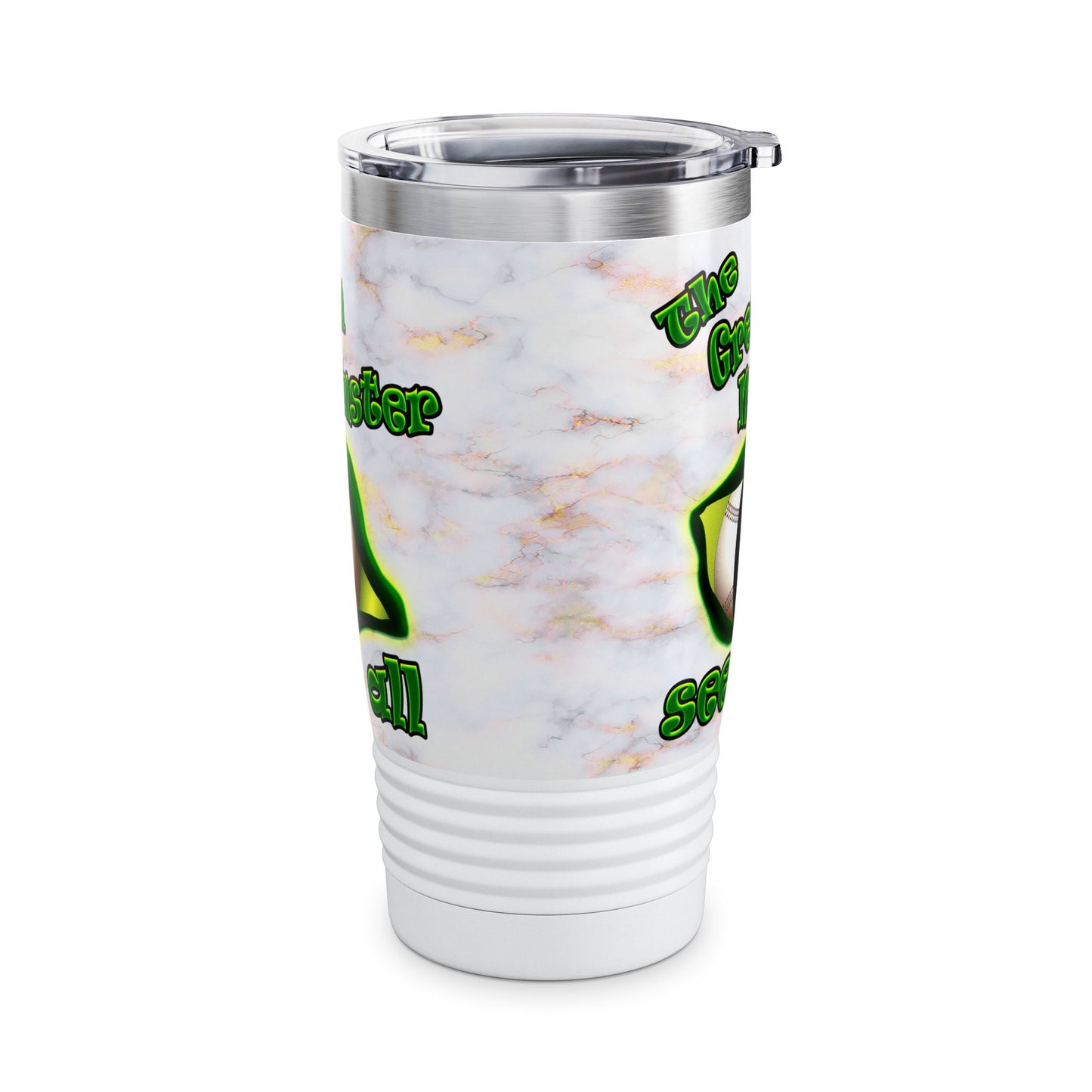 green monster - Ringneck Tumbler, 20oz (white marble)