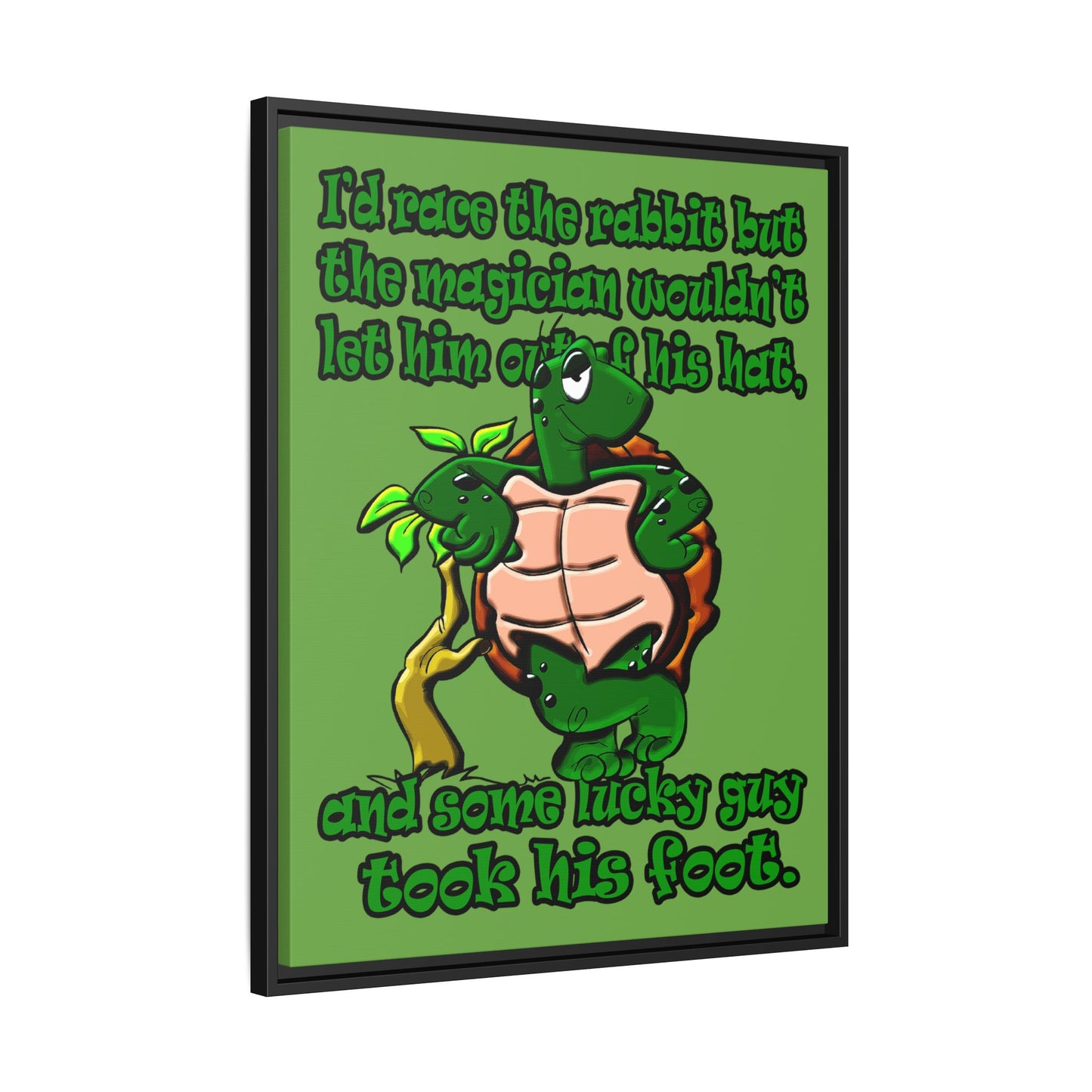 turtle race - framed canvas art (green)